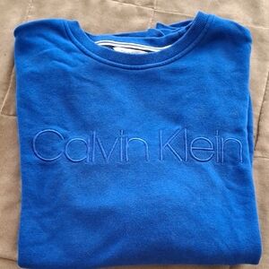 Calvin Klein Mens Vibrant Blue Soft Touch Fleece Sweatshirt -XL